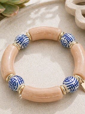 Butterscotch Beaded Tubular Bracelet